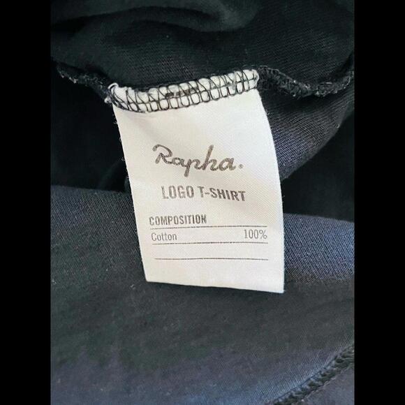 Rapha Logo T Shirt Sz Medium Cycling Athleisure Wear Black On Black Men’s - Picture 7 of 7